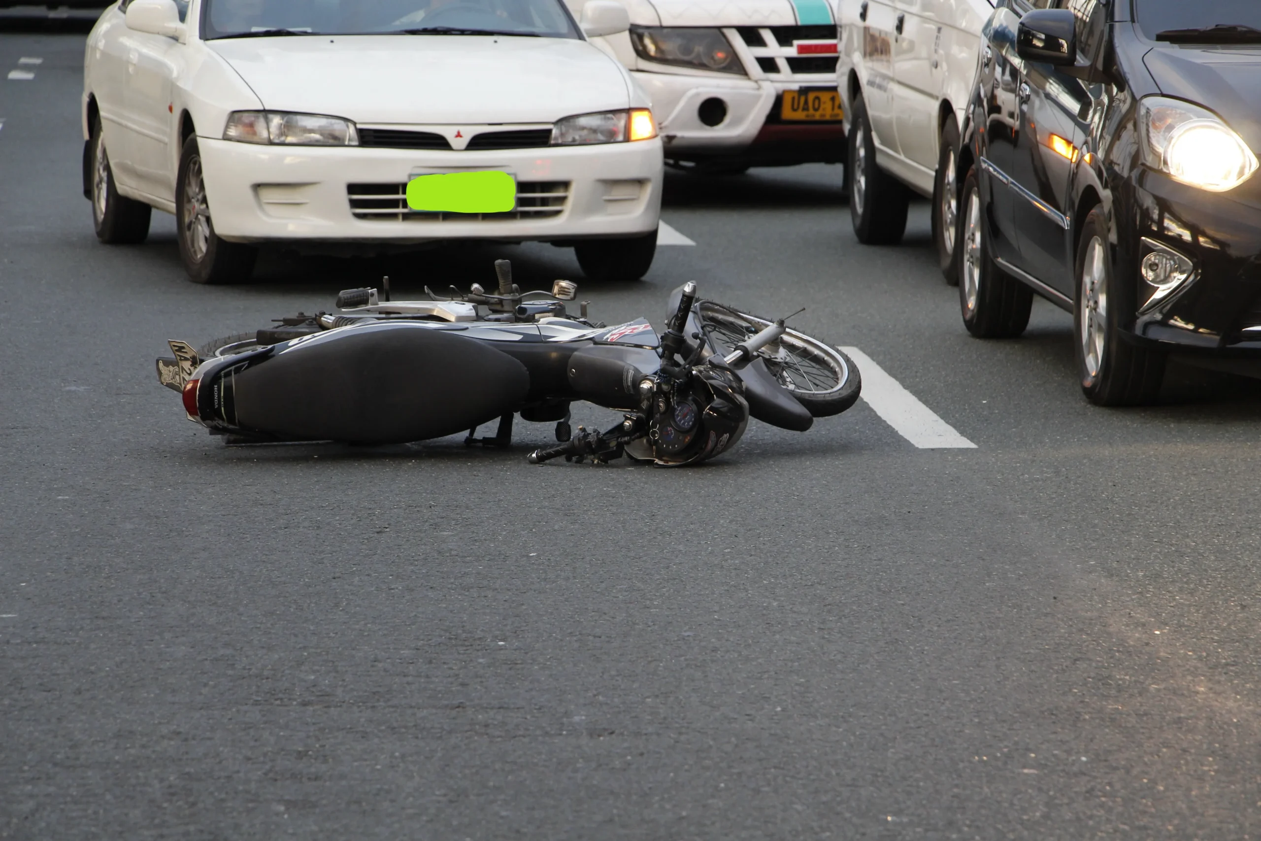 motorcycle after an accident.